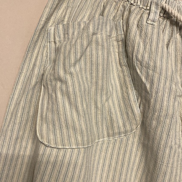 Free People Harem Wide Leg Striped Oversized Pants,Size S Color Cream-Light Blue - Picture 4 of 13